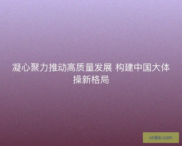 凝心聚力推动高质量发展 构建中国大体操新格局